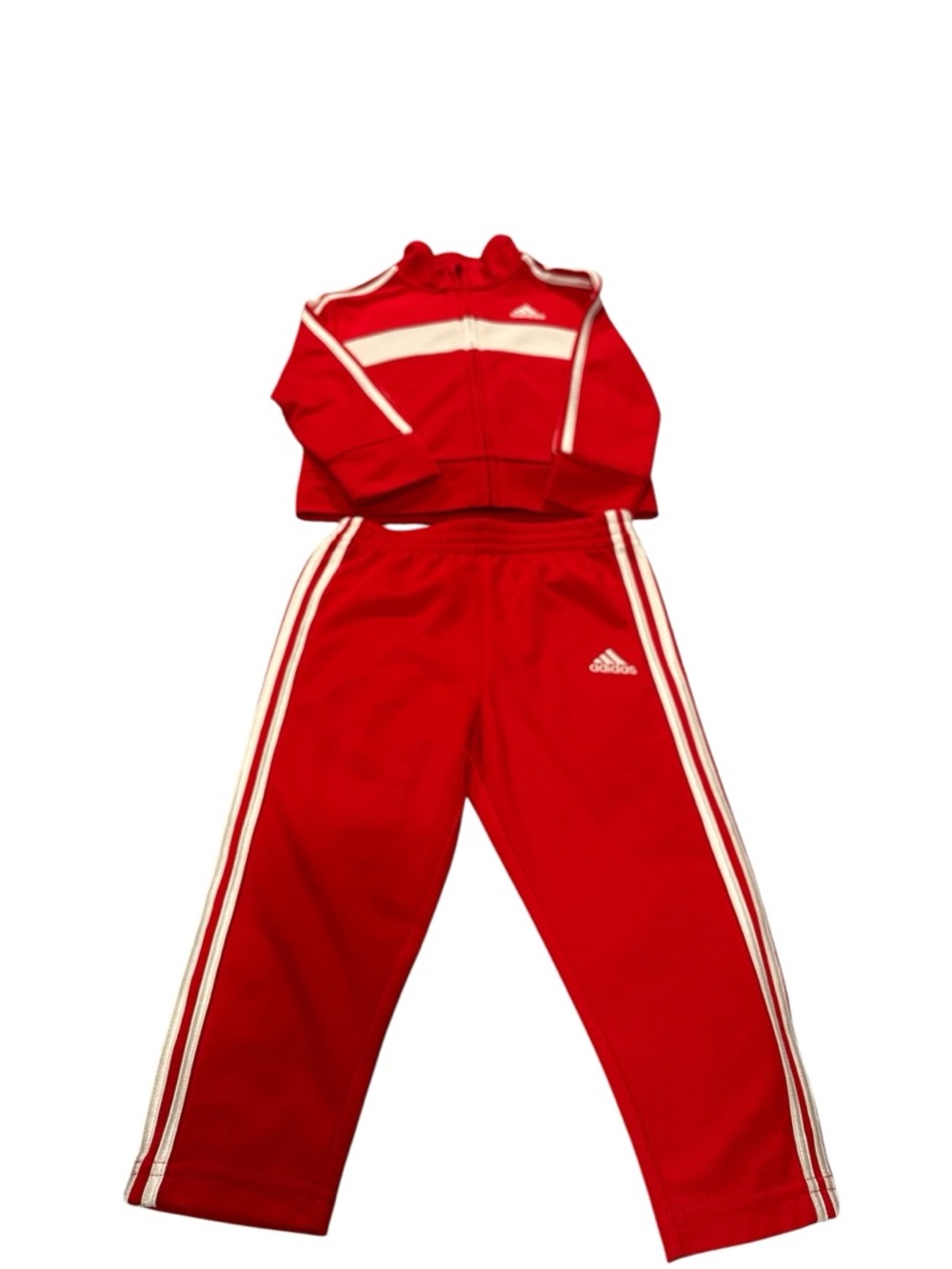 adidas Red and White Tracksuit for Toddler Boy 24M